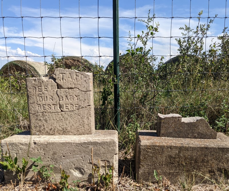 Historic Cemetery with Broken Graves