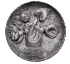 Pointing Up with Cala Lily Gravestone Symbol