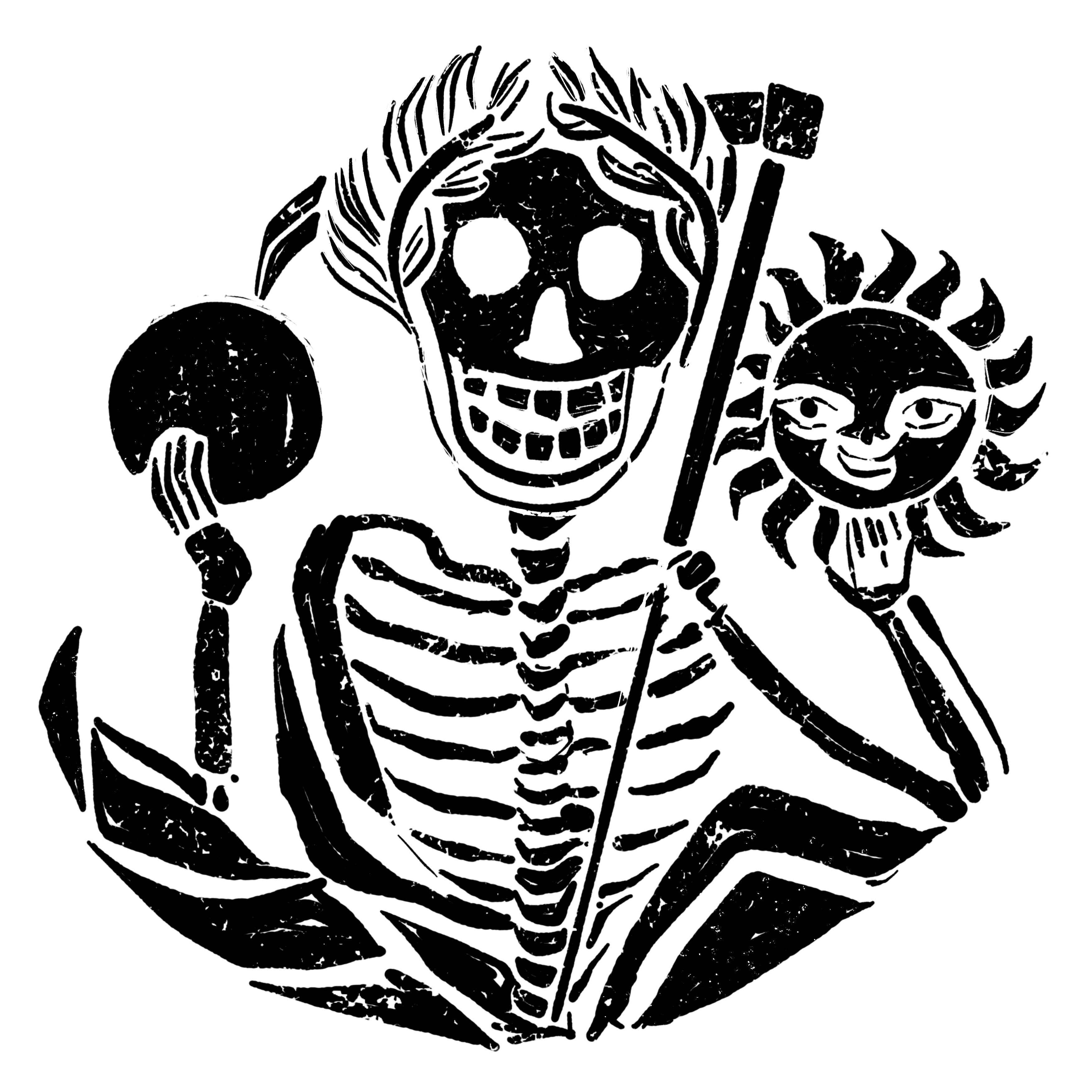 Death, Moon, and Sun Gravestone Symbol