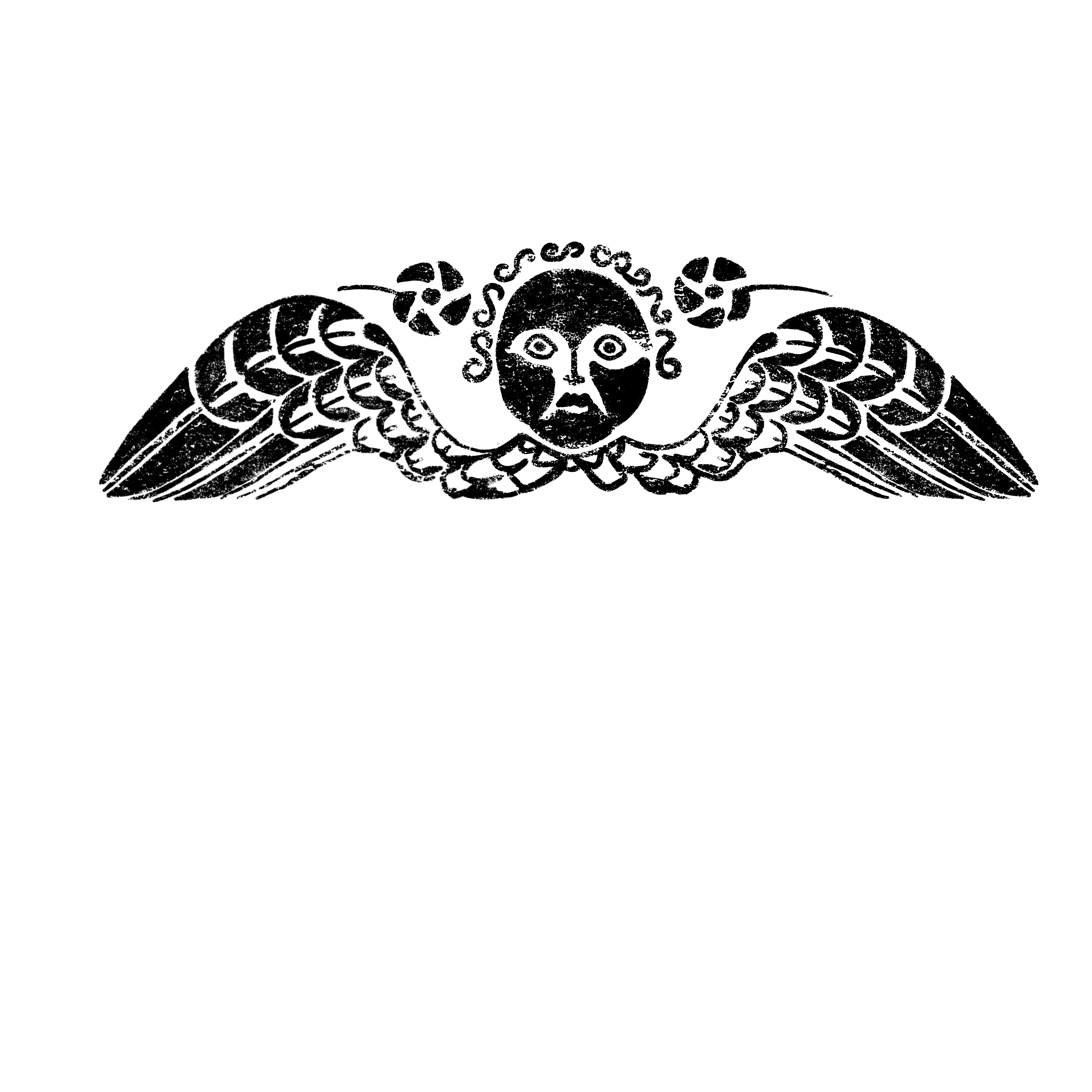 Flowers and Cherub Gravestone Symbol