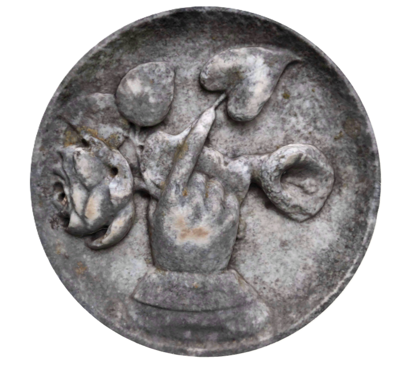 Pointing Up with Cala Lily Gravestone Symbol